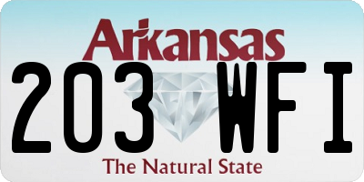 AR license plate 203WFI