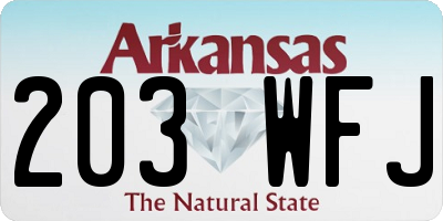 AR license plate 203WFJ