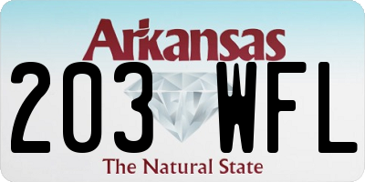 AR license plate 203WFL