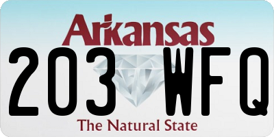 AR license plate 203WFQ