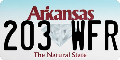 AR license plate 203WFR