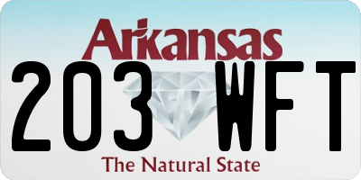 AR license plate 203WFT
