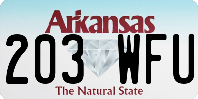 AR license plate 203WFU