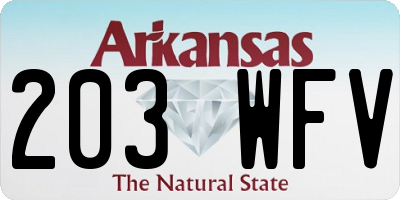 AR license plate 203WFV