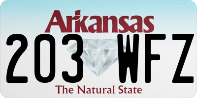 AR license plate 203WFZ