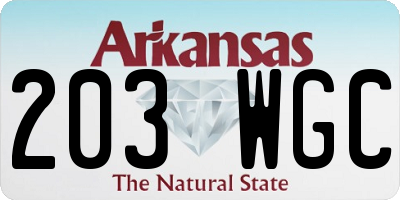 AR license plate 203WGC