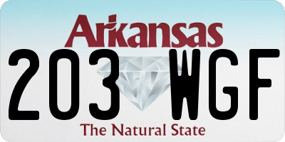AR license plate 203WGF