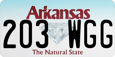 AR license plate 203WGG