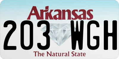 AR license plate 203WGH