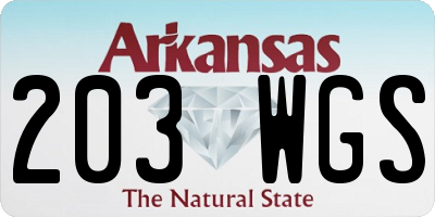 AR license plate 203WGS