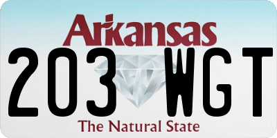 AR license plate 203WGT