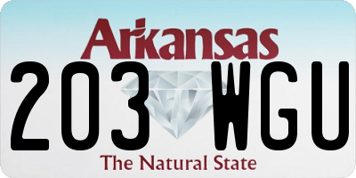 AR license plate 203WGU