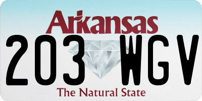 AR license plate 203WGV