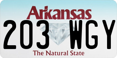 AR license plate 203WGY