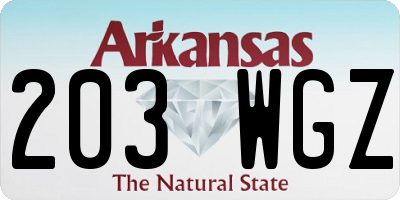 AR license plate 203WGZ
