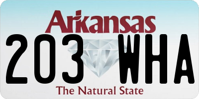 AR license plate 203WHA