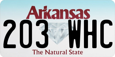 AR license plate 203WHC