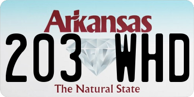 AR license plate 203WHD
