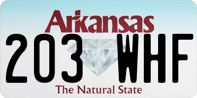 AR license plate 203WHF