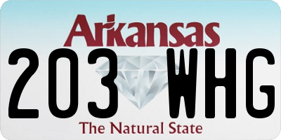AR license plate 203WHG
