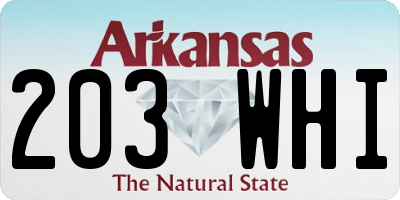 AR license plate 203WHI