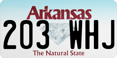 AR license plate 203WHJ