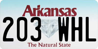 AR license plate 203WHL
