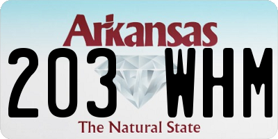 AR license plate 203WHM