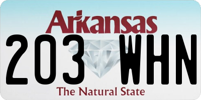 AR license plate 203WHN