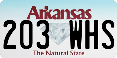 AR license plate 203WHS