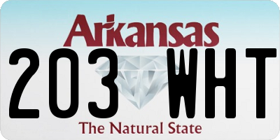AR license plate 203WHT