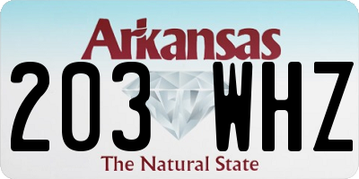 AR license plate 203WHZ