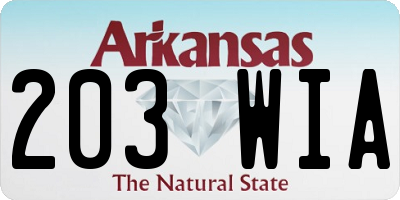 AR license plate 203WIA