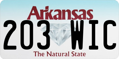AR license plate 203WIC