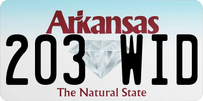AR license plate 203WID