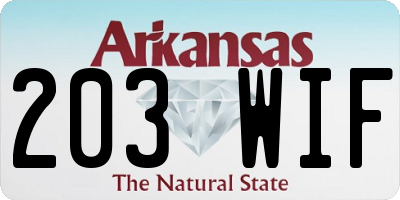 AR license plate 203WIF