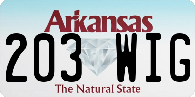 AR license plate 203WIG