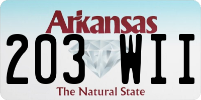 AR license plate 203WII