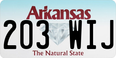 AR license plate 203WIJ