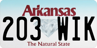 AR license plate 203WIK