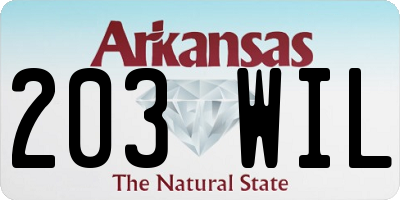 AR license plate 203WIL