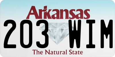 AR license plate 203WIM
