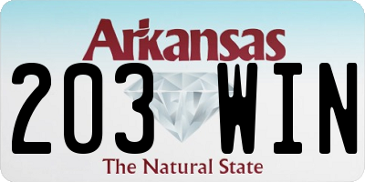 AR license plate 203WIN