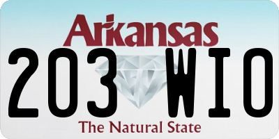 AR license plate 203WIO