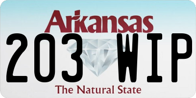 AR license plate 203WIP
