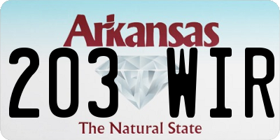 AR license plate 203WIR