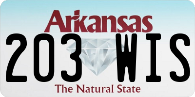 AR license plate 203WIS