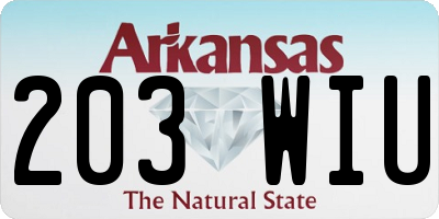 AR license plate 203WIU