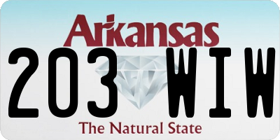 AR license plate 203WIW
