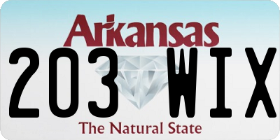 AR license plate 203WIX